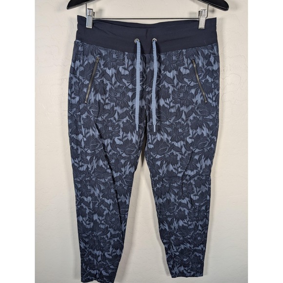 Athleta Pants - Athleta Pants Womens 10 Blue Trekkie North Jogger Stretch Floral Zip Pockets